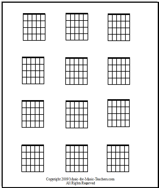 Music Sheets For Guitar Blank Printable Blank Guitar Chord Charts Free Sample Example