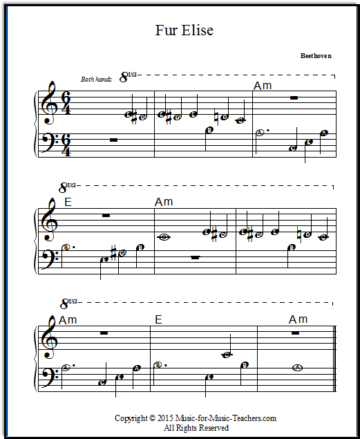 Fur Elise Free Printable Sheet Music