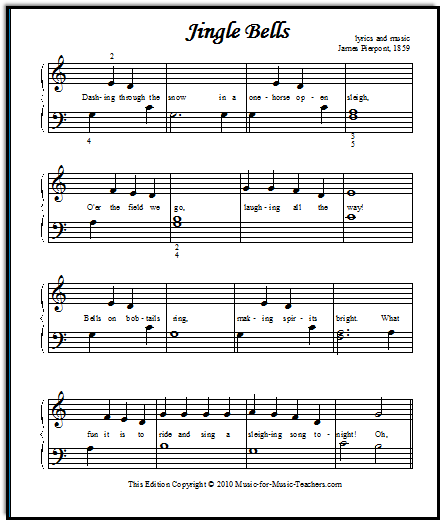 Jingle bells piano sheet