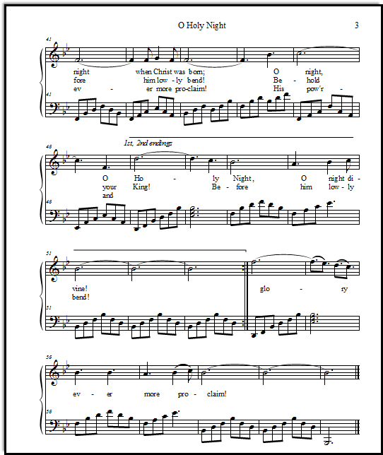 Old English Song Lyrics for O Holy Night, with PDF