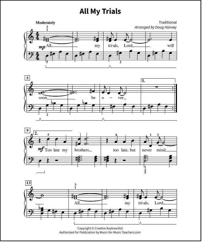 Printable Piano Sheet Music For Beginners