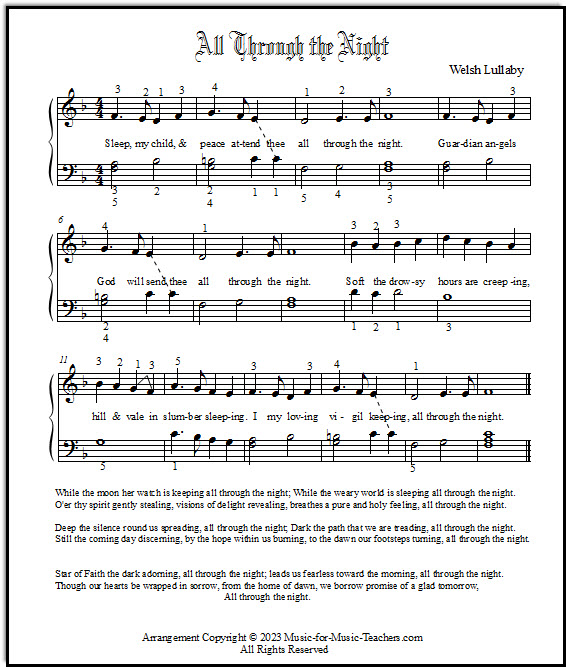 Free Vocal Sheet Music for Beginning Voice