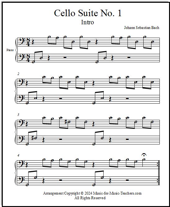 Cello Suite for piano