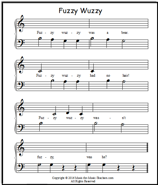 basic piano songs with letters