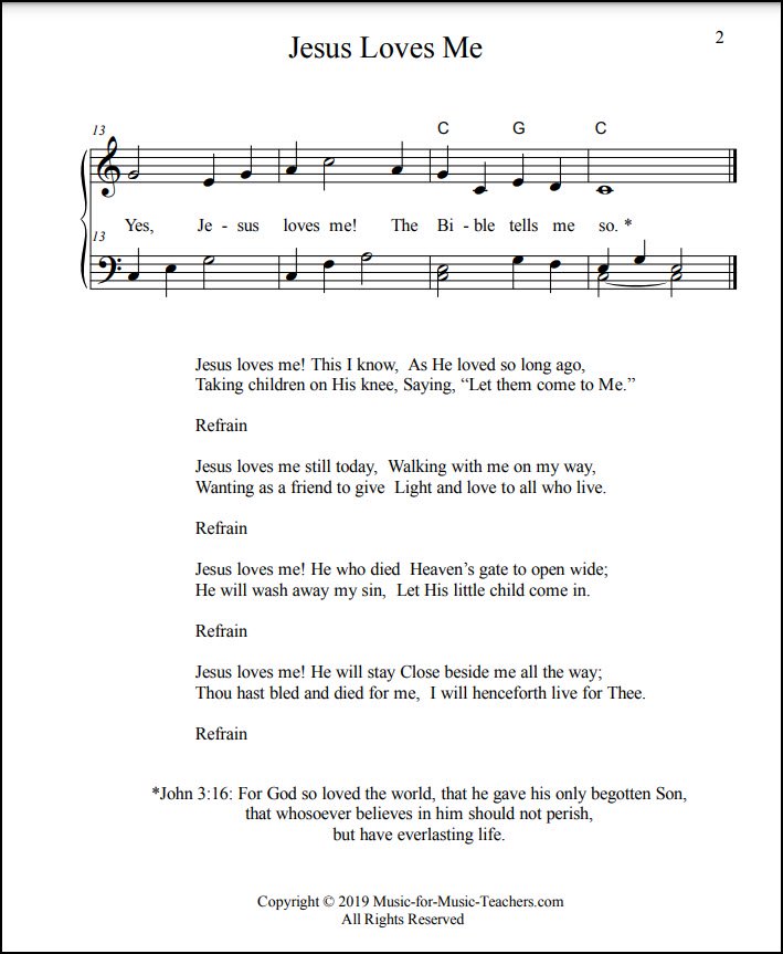 Gospel song for piano