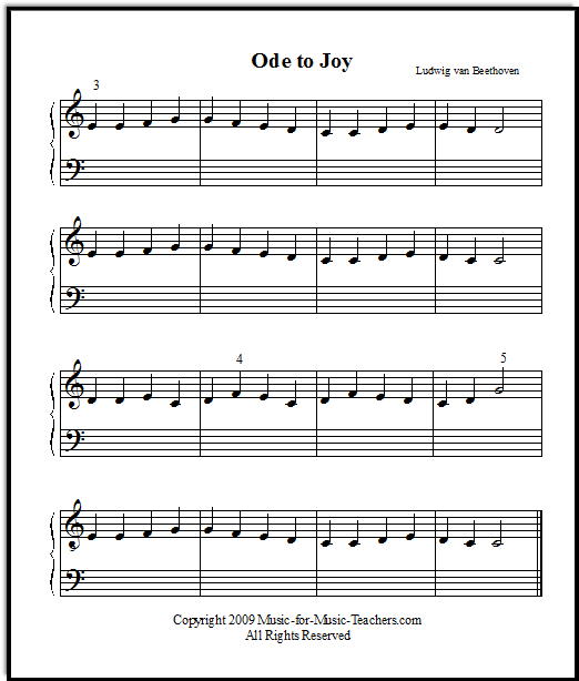 easy piano sheet music for kids