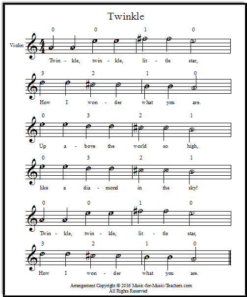 Twinkle Twinkle Little Star Music For Guitar And Violin FREE